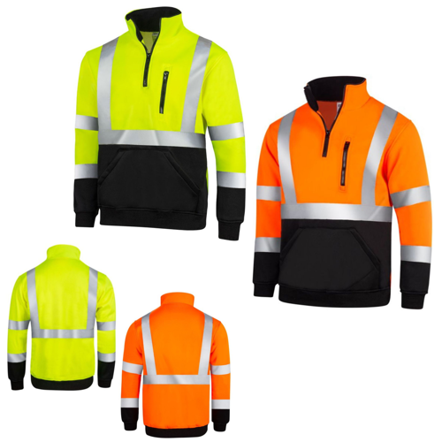 VISIPRO Reflective Colorblock Safety Quarter-Zip Sweatshirt 7