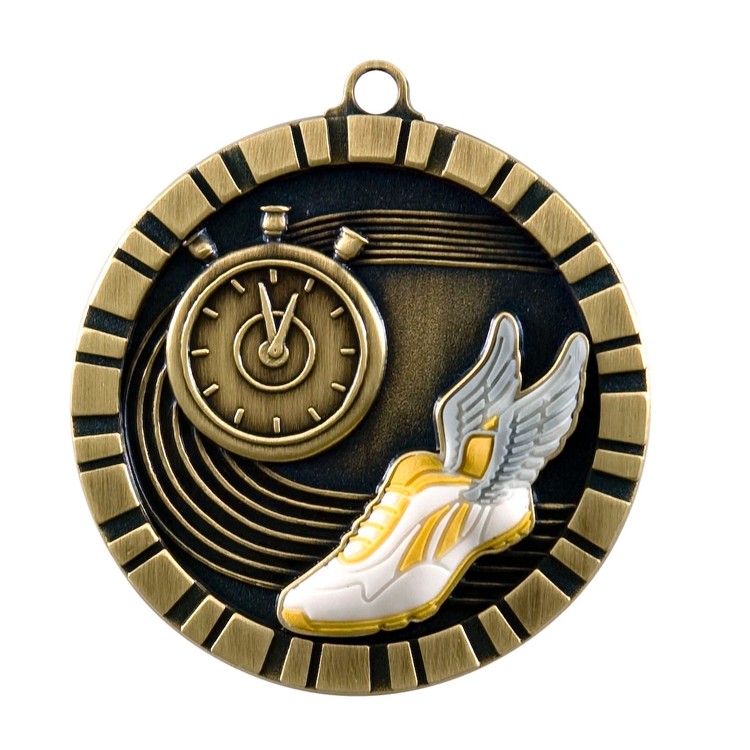 Track 3-D Medal, 2" 2