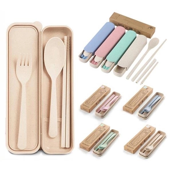 3pcs Portable Flatware Set With Case 5