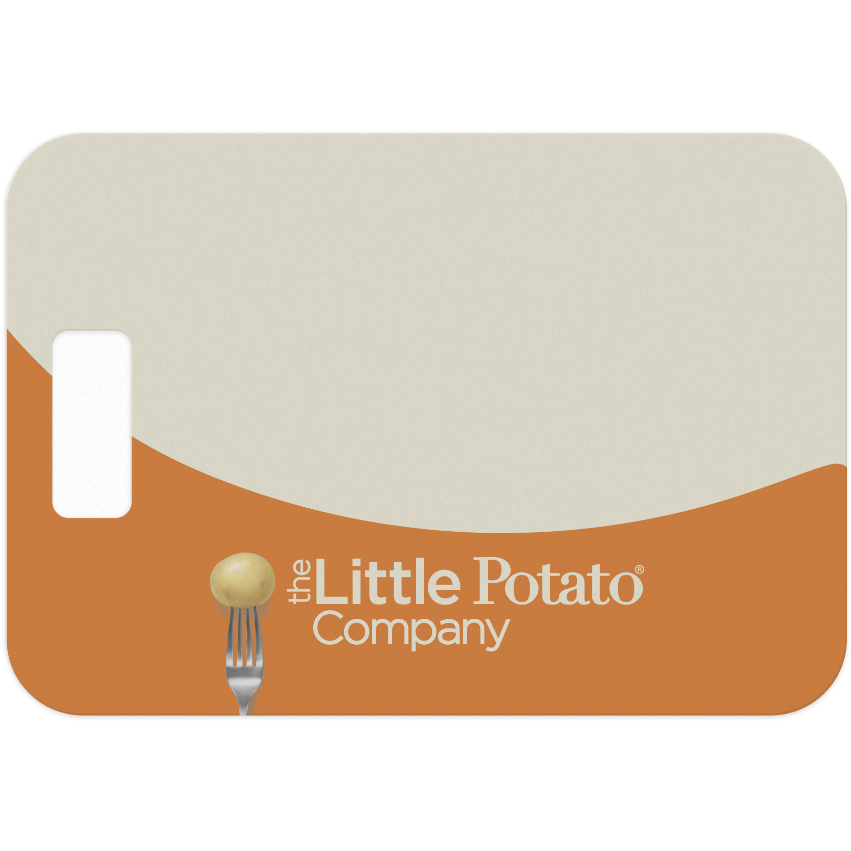 Flexible Cutting Board on FDA .030 clear plastic, with cut-out handle (7.625" x 11") Full Colour