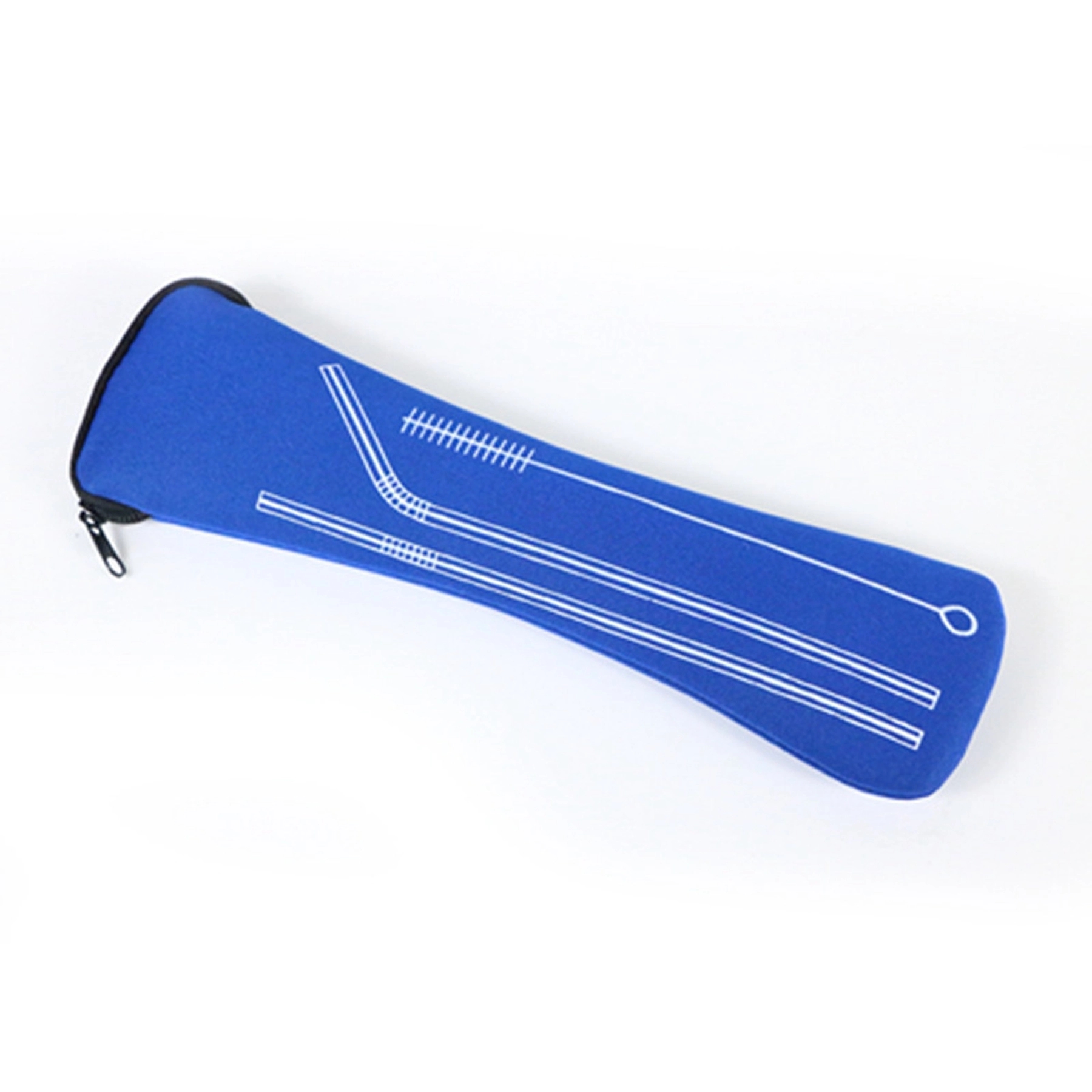 Stainless Steel Bent Straw with Cleaner in Neoprene Bag 9