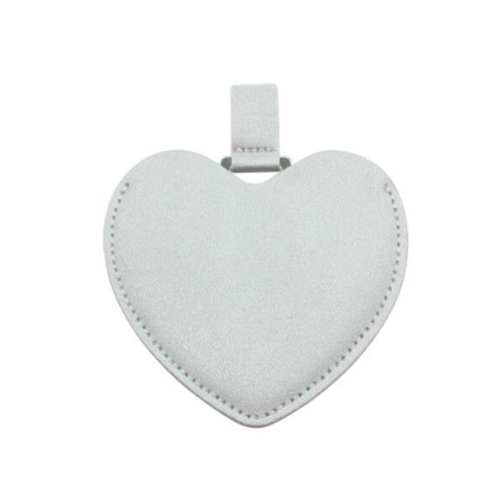 Portable stainless steel heart makeup mirror 4
