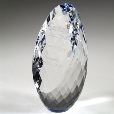 Gem-Cut Ellipse Crystal Trophy - Medium 1