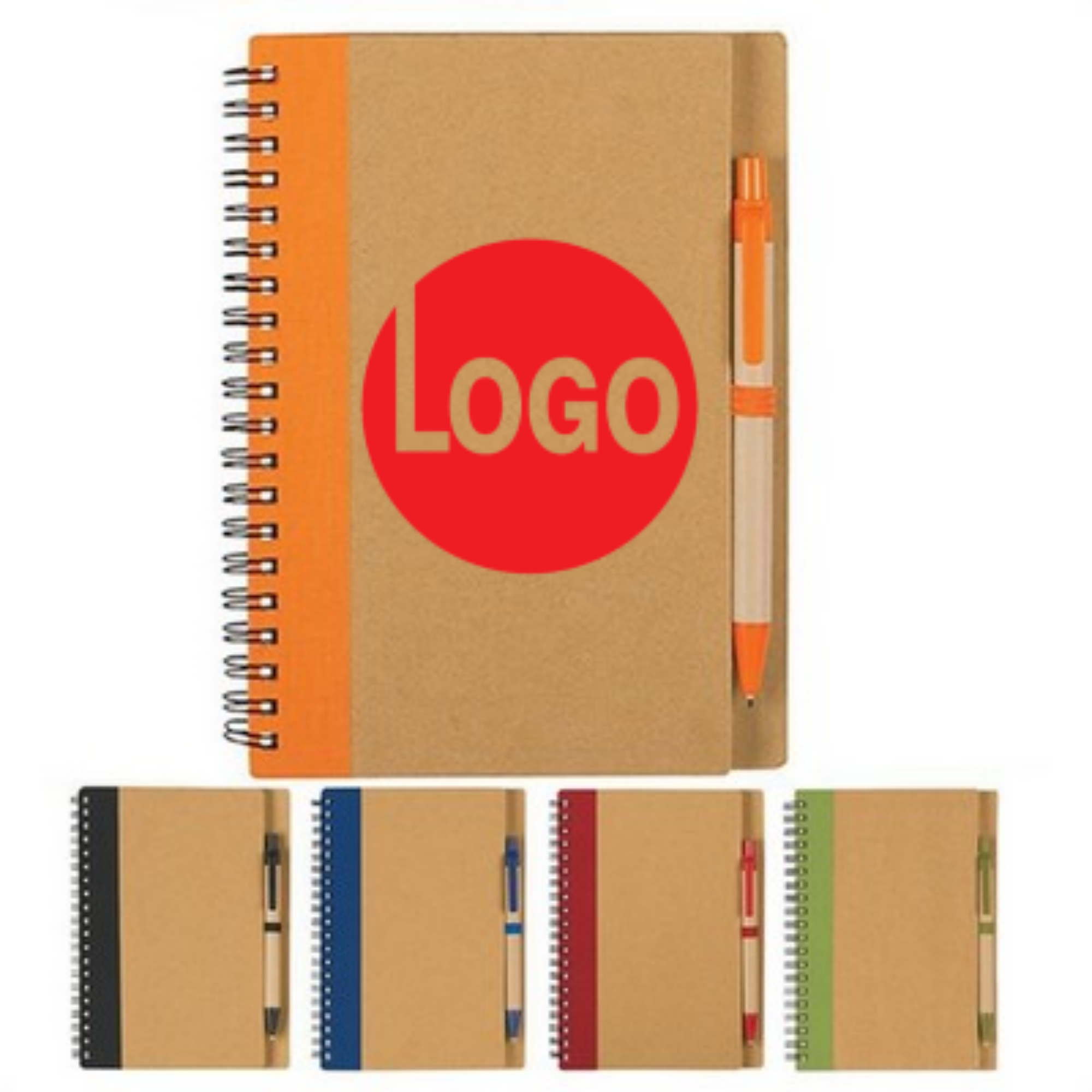 Eco Kraft Spiral Notebook w/Pen 2
