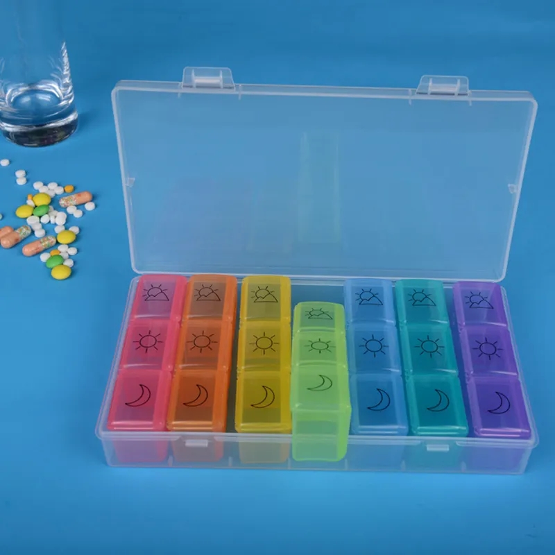 21 Grids Rainbow Medicine Box 2