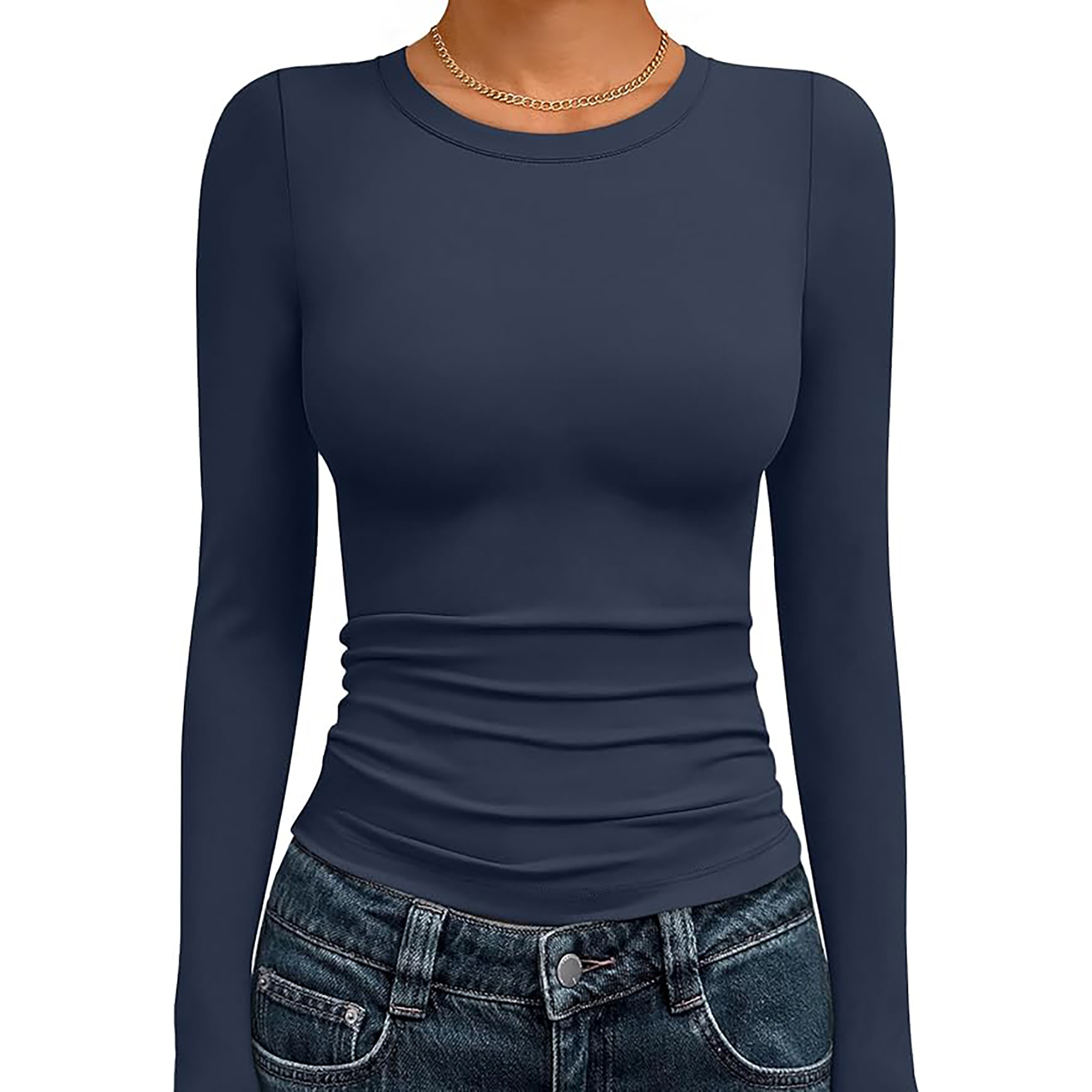 Women's Basic Round Neck Crop Top 43