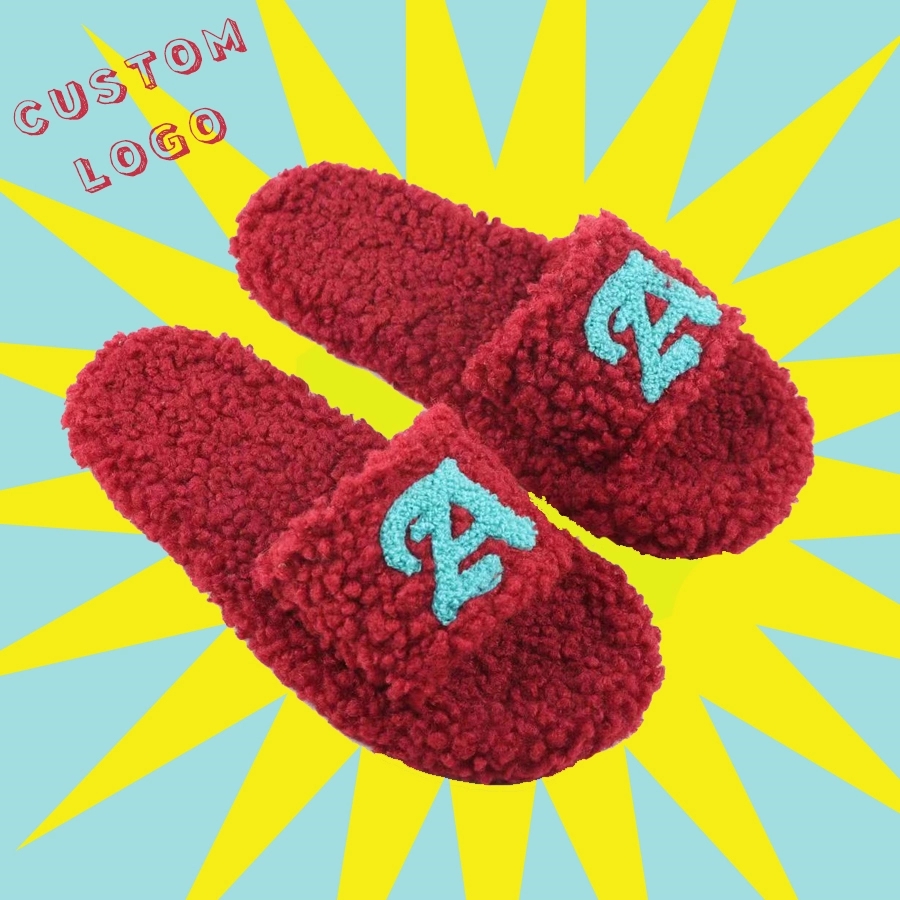Womens Embroidered Fur Slippers 4