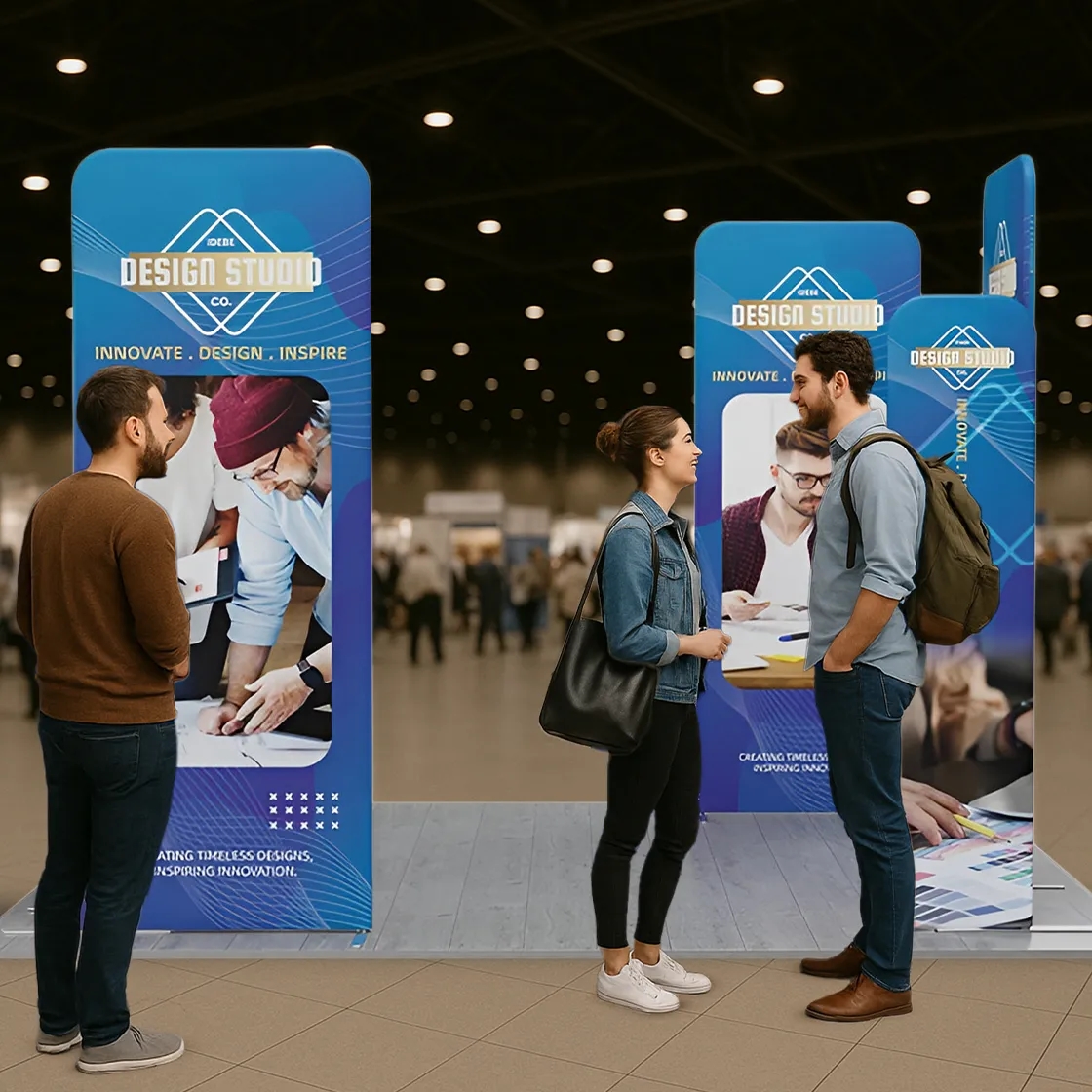 10ft Magnetic Modular Fabric Displays - L Shape Four Corner 12