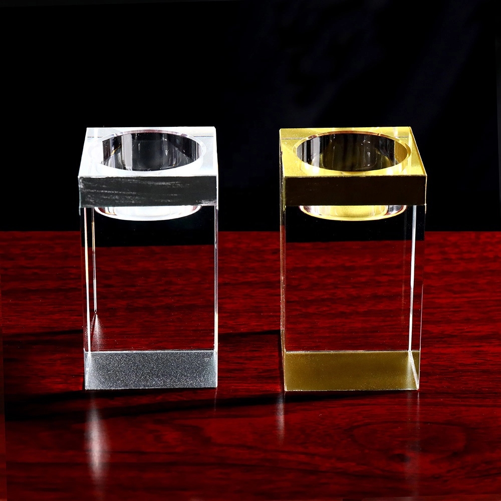 Gold or Silver Wedding Favors Glass Crystal Tealight Candle 3