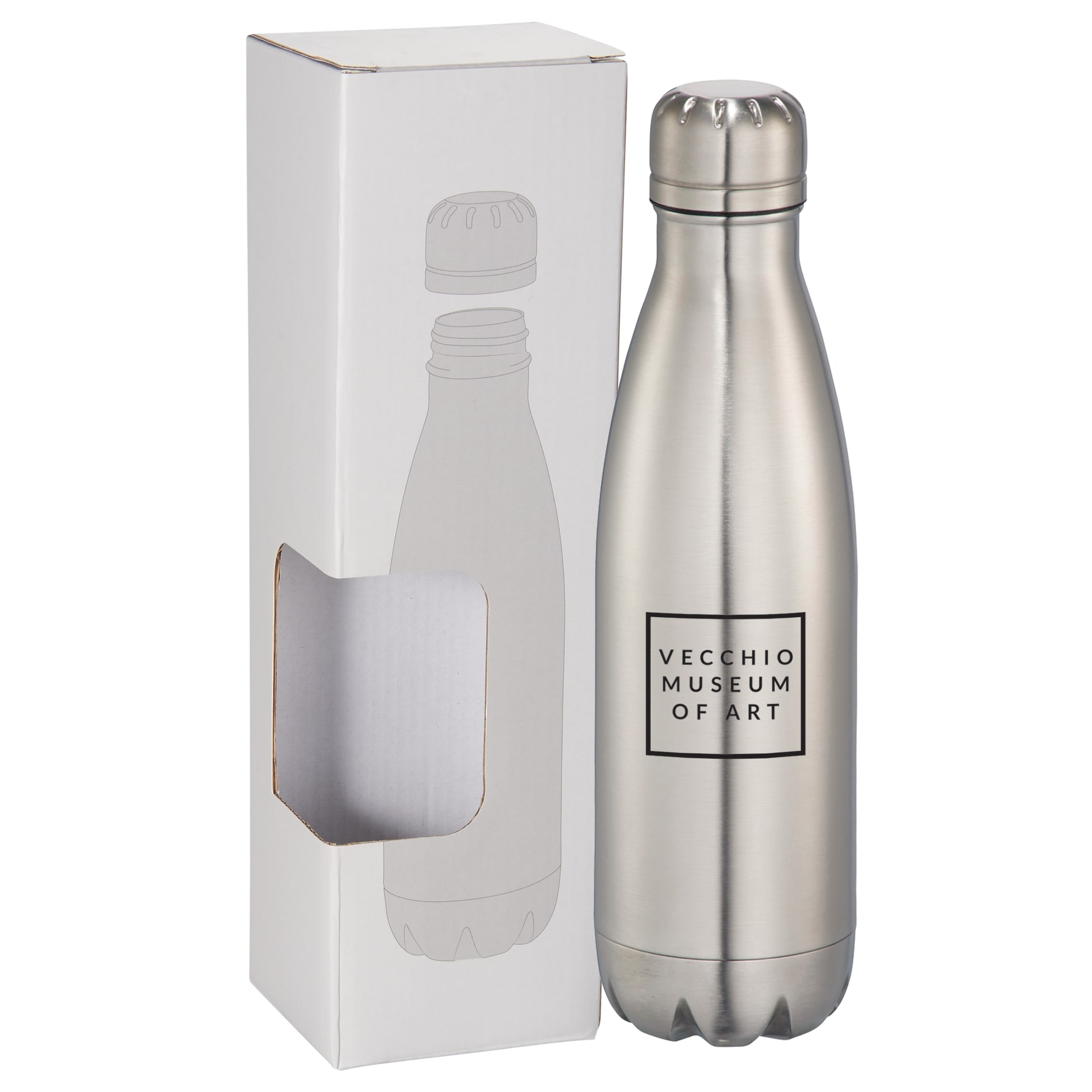 Copper Vacuum Insulated Bottle 17oz w/ Window Box, custom water bottle with logo imprint 65