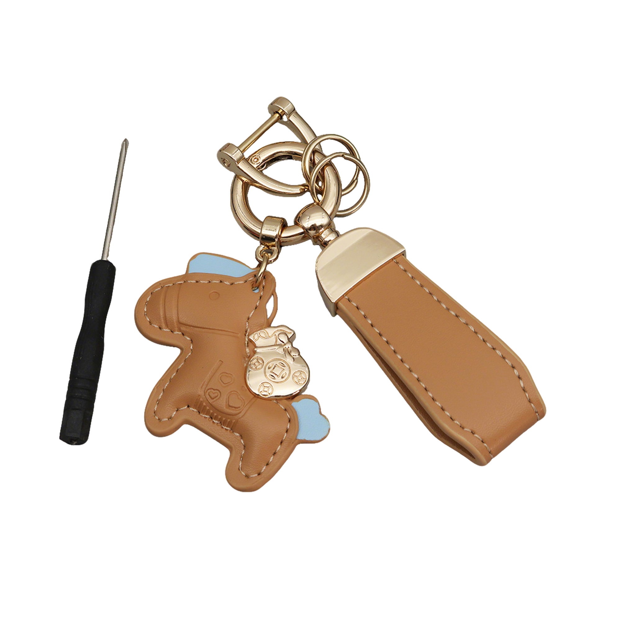 Polyurethane Pony Figure Key Ring With Strap 6.7" Length 36