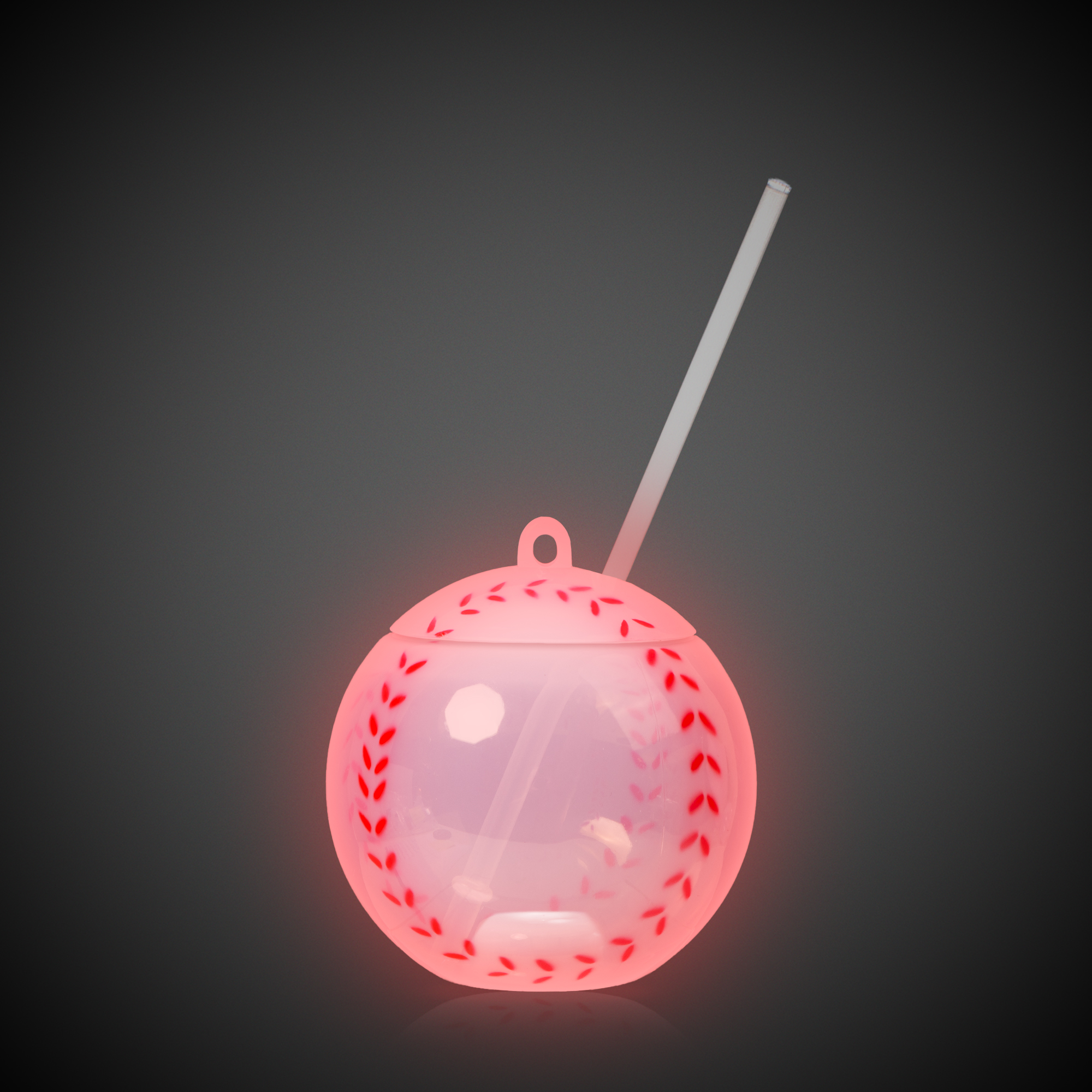 Light Up Baseball Cup with Lid and Straw 12