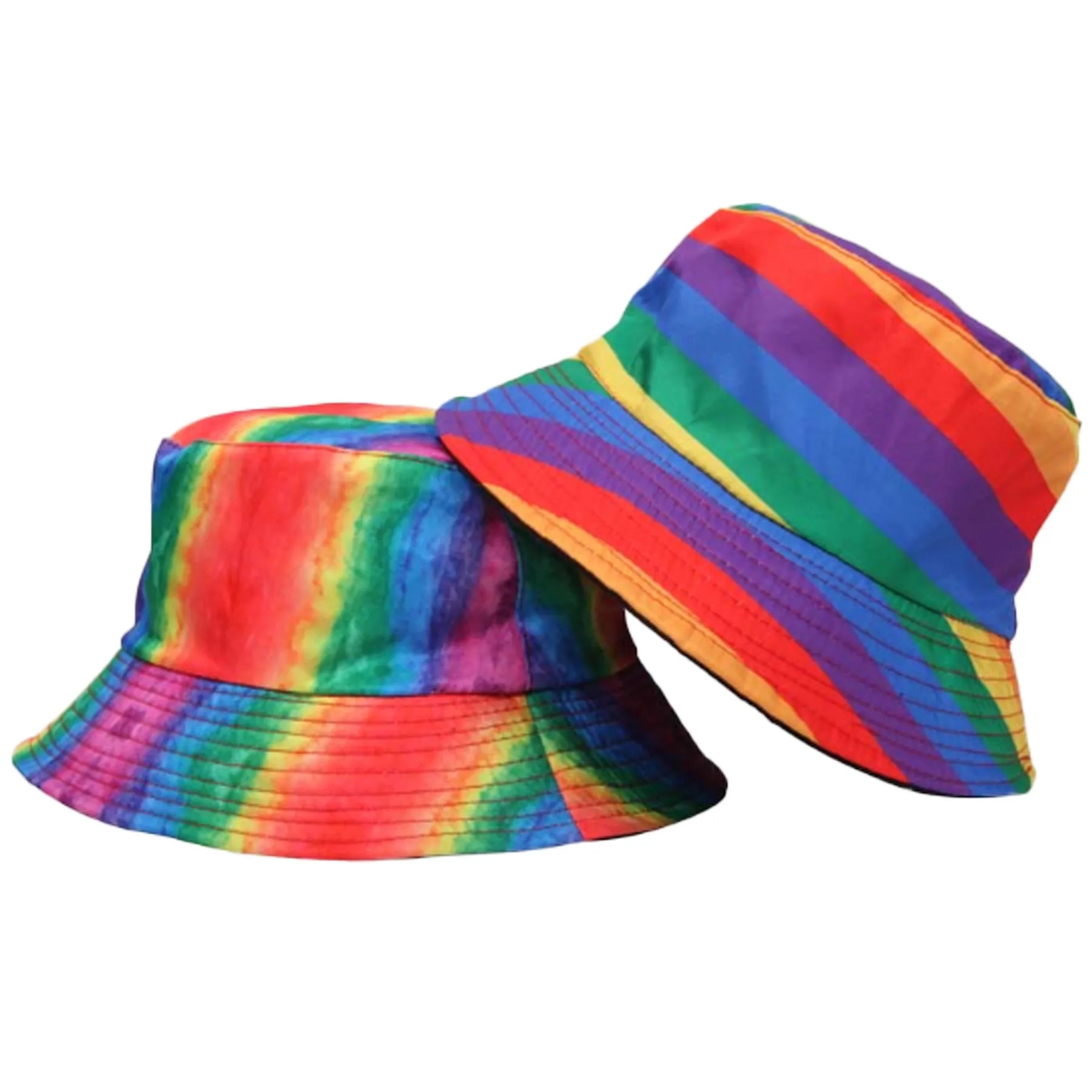 Stylish Tie-Dye Colorblocked Striped Fisherman's Hat 5