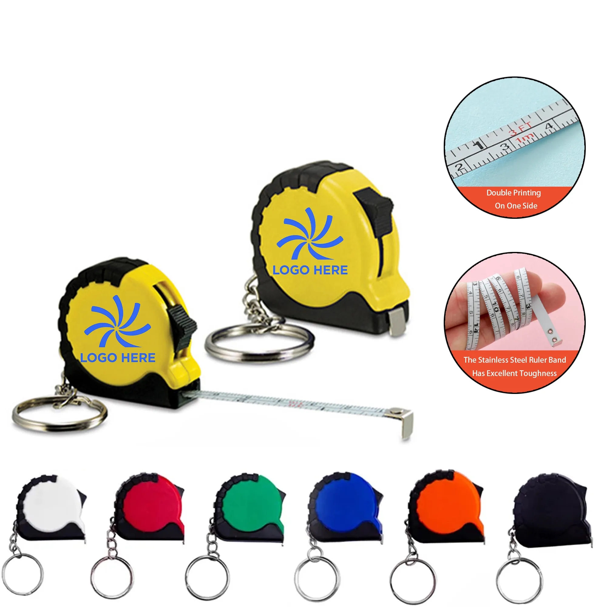 MOQ 20 Portable Mini Tape Measure Key Chain 4