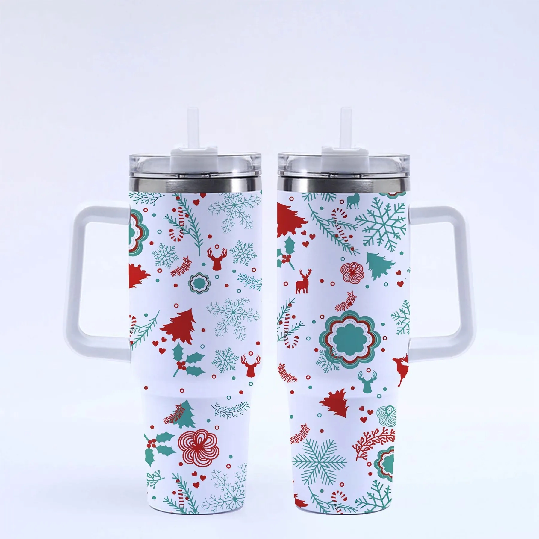 40 Oz. Christmas Theme Vacuum Tumbler with Lid and Straw 6