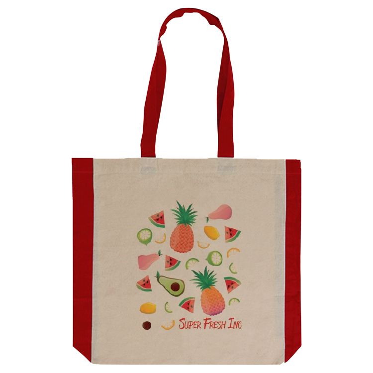 Side Red Color Cotton Tote 2