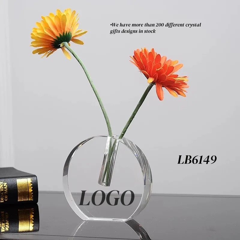 Round Crystal Bud Vase for flowers Home Decor 2