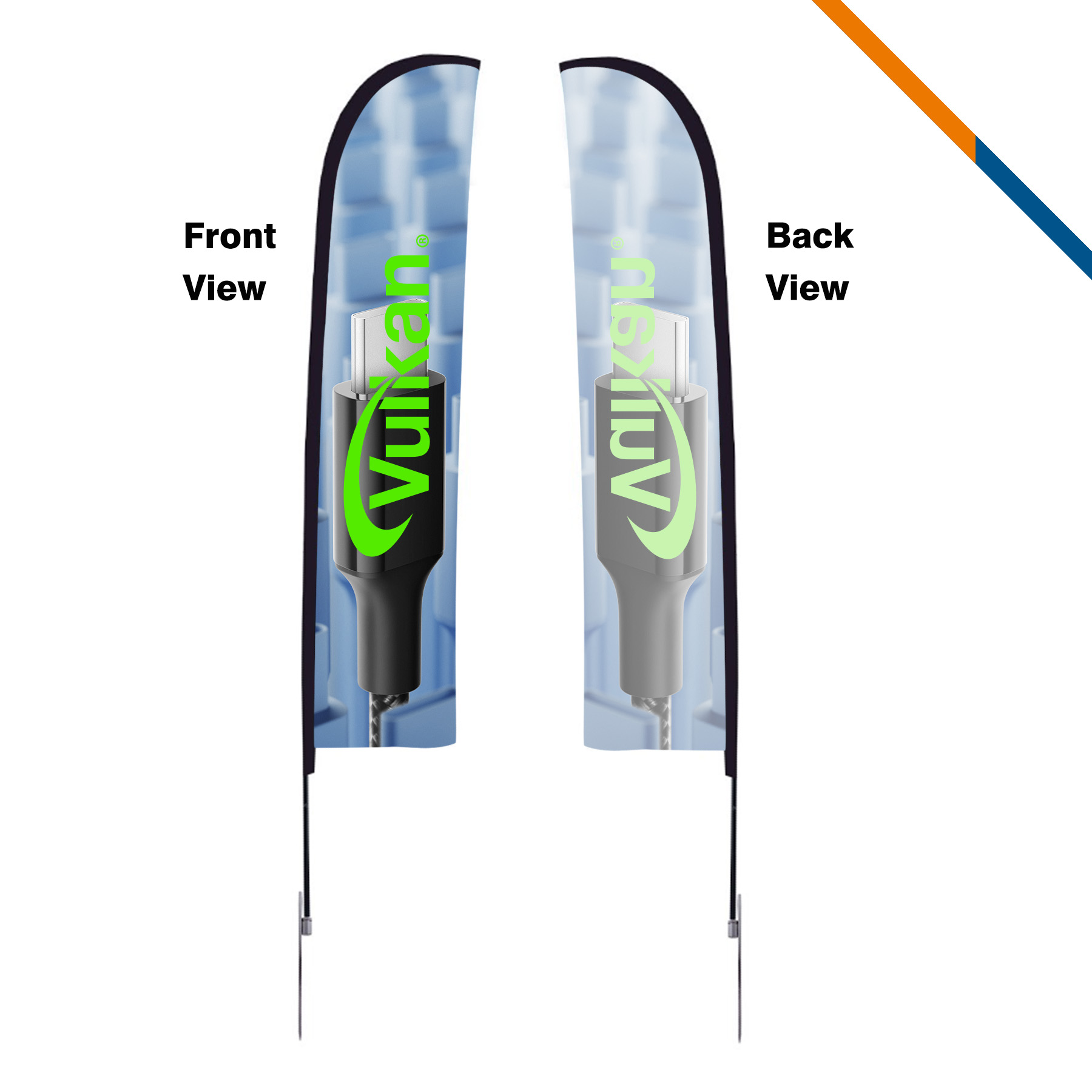 13' Pessi Single-Sided Straight Flag 5