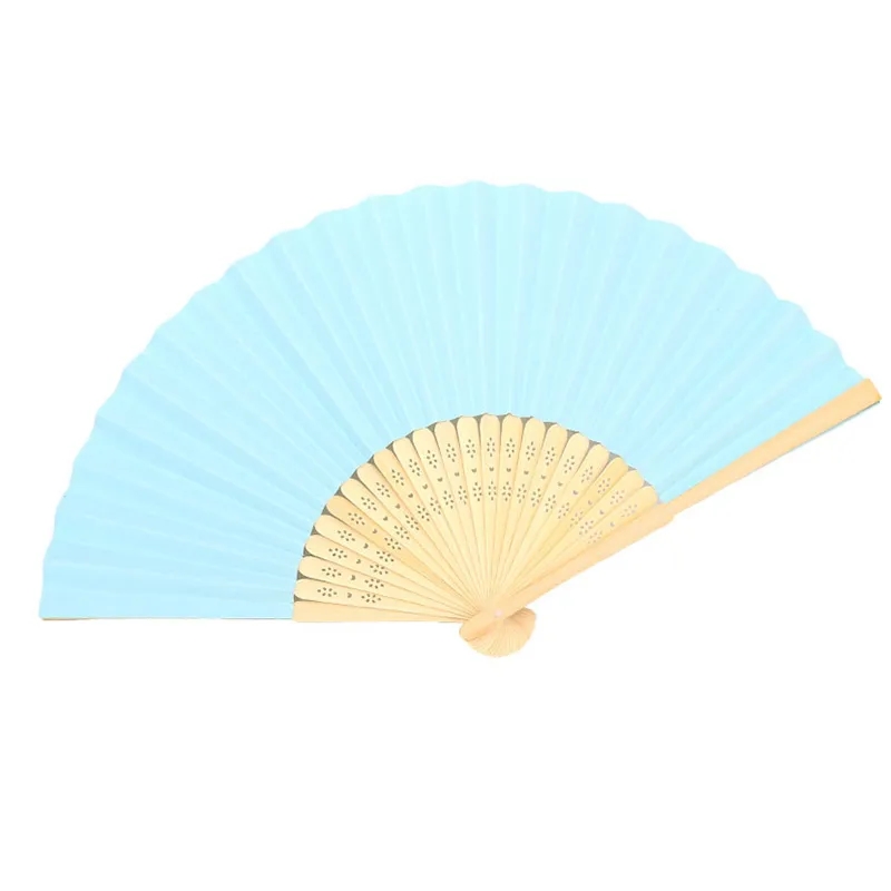 Full Color Folding Paper Fan With Bamboo Handle 2