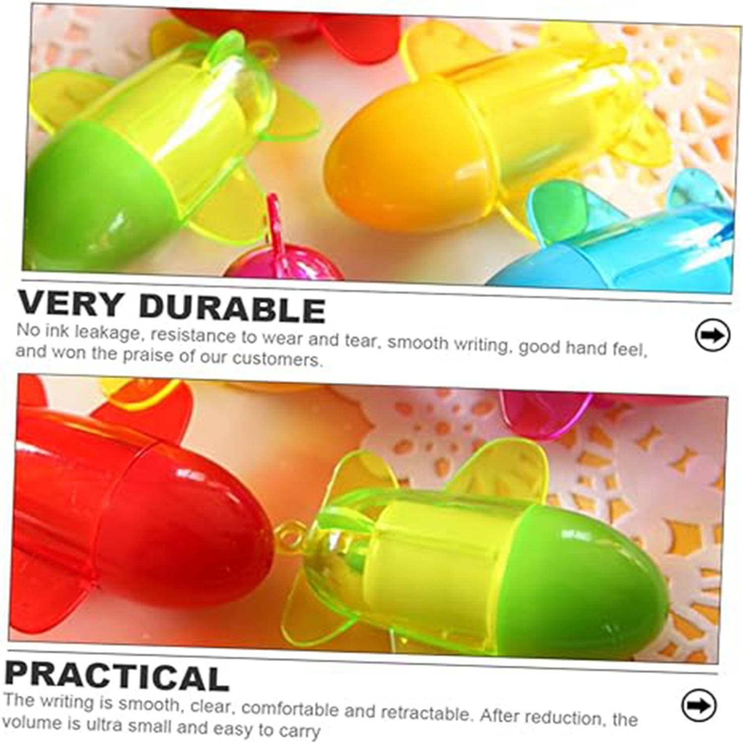 Cartoon telescopic color airplane plastic ballpoint pen 8