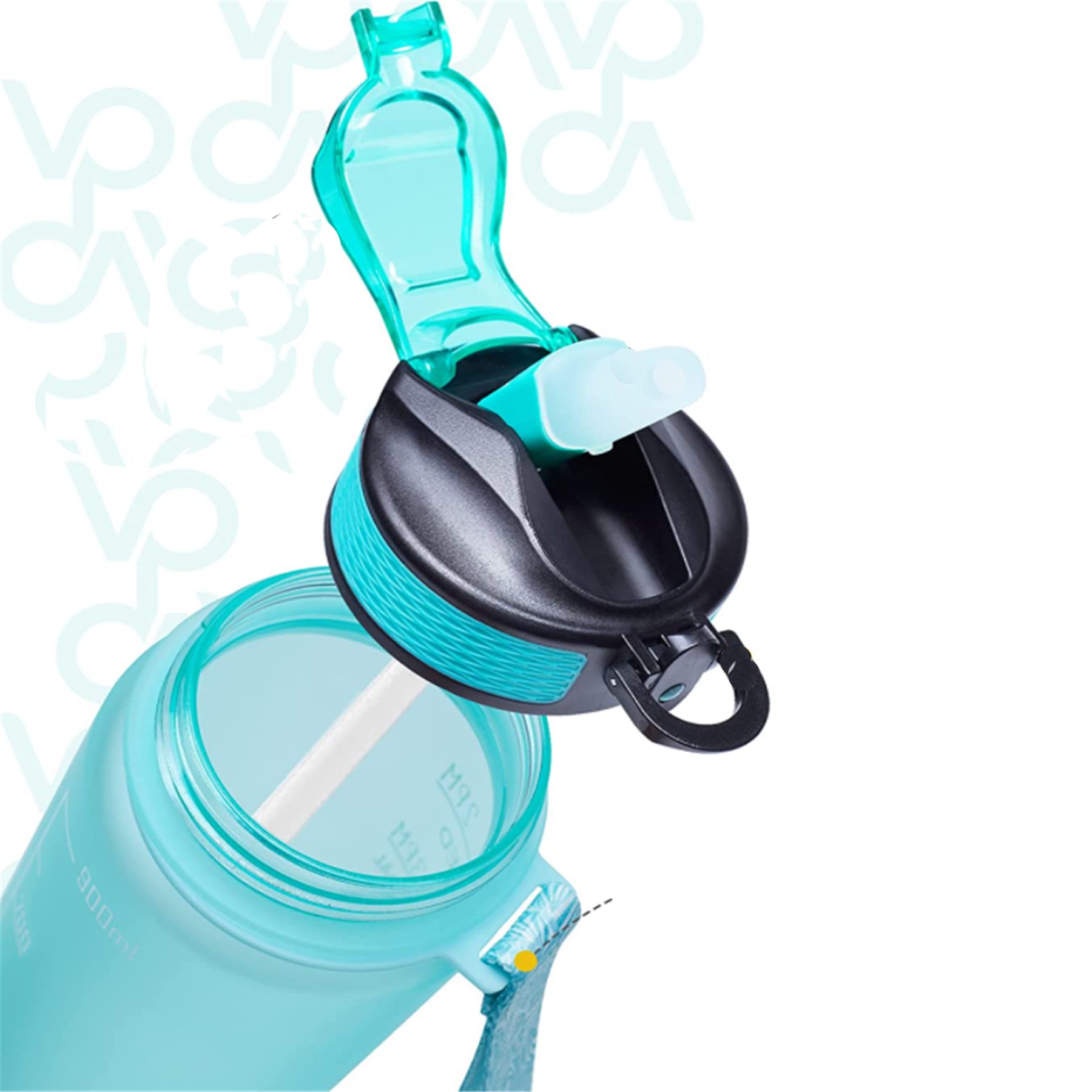 32Oz Sports Water Bottle With Time Marker With Straw 7