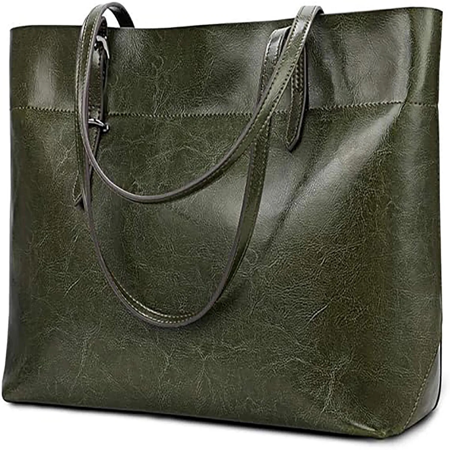 Vintage Leather Tote Shoulder Bag 6