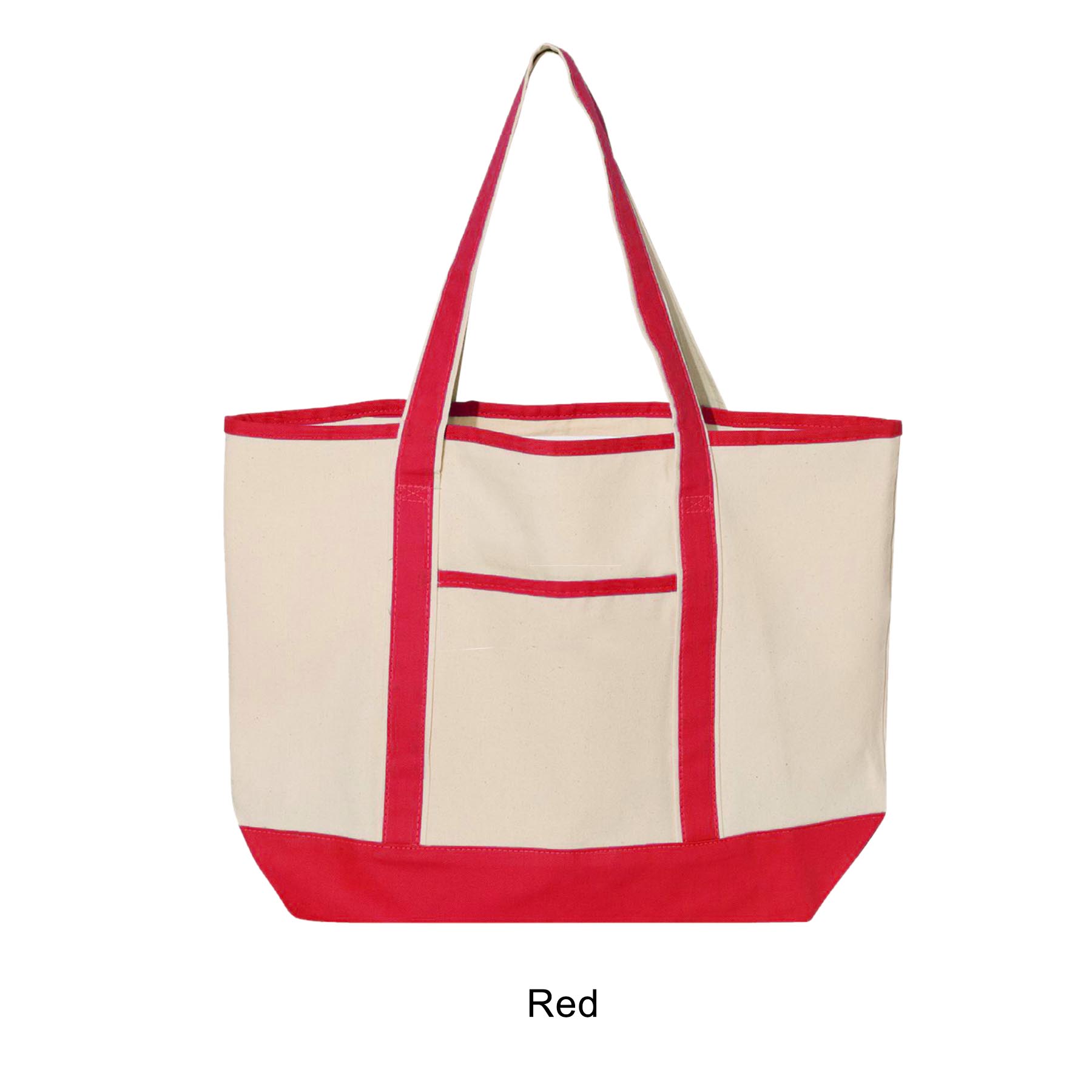 12 oz. Large Heavy Canvas Deluxe Pocket Tote Bag_R115BT 14
