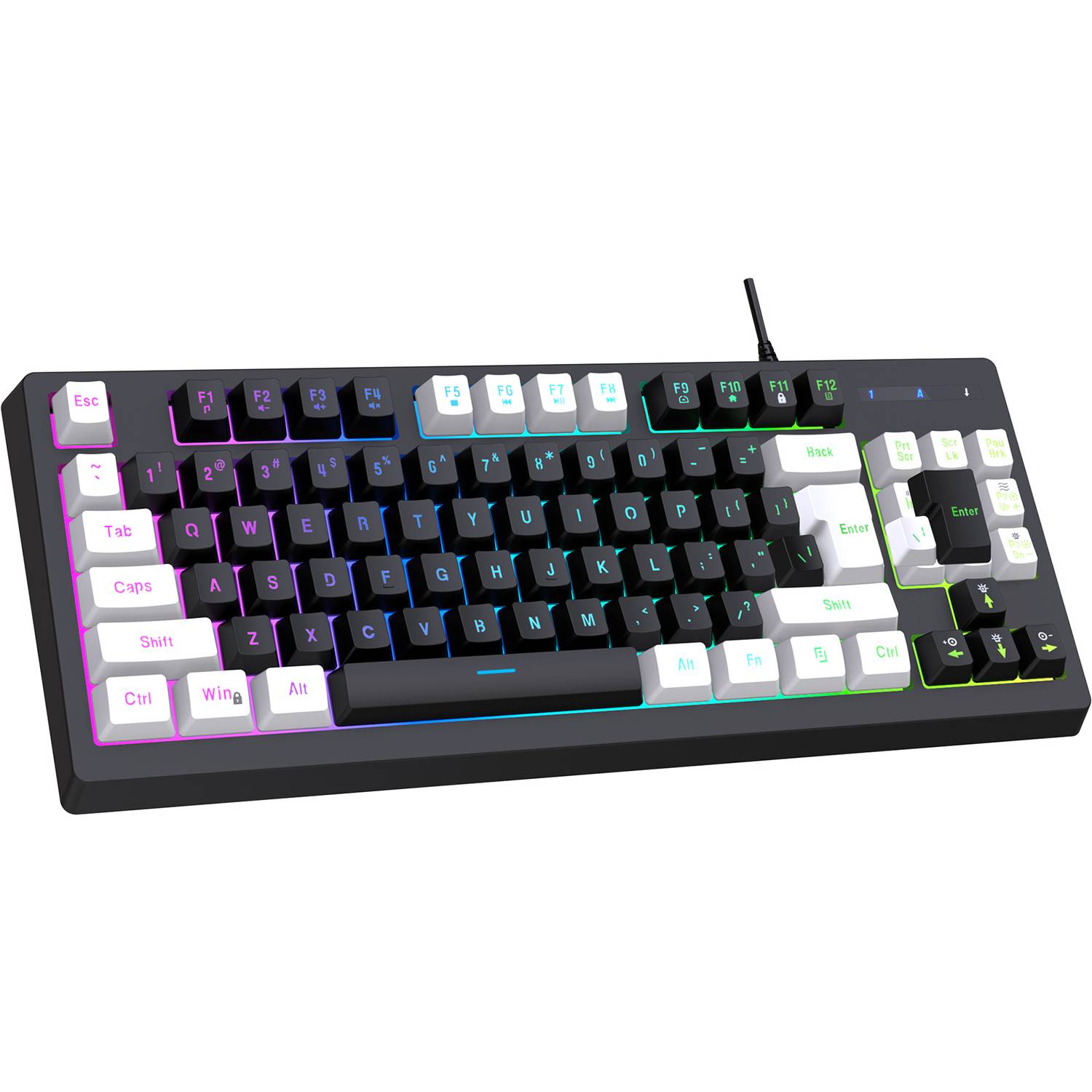 USB Illuminated 87 Keys Wired Gaming Keyboard 2