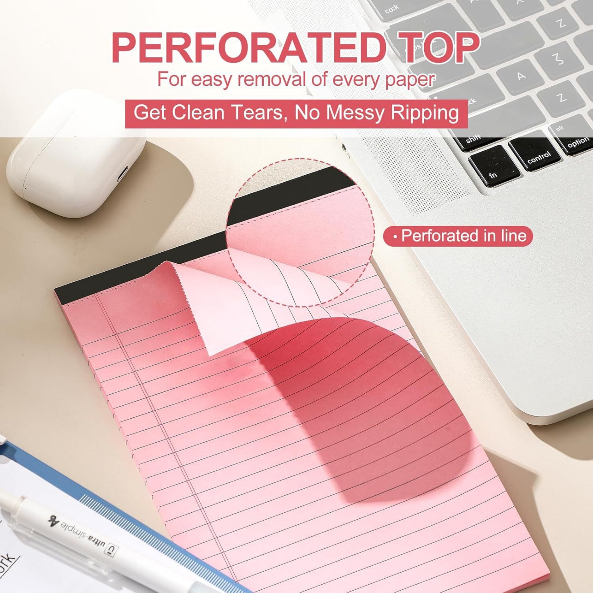 30 Sheets Colorful Narrow Ruled Pads 4