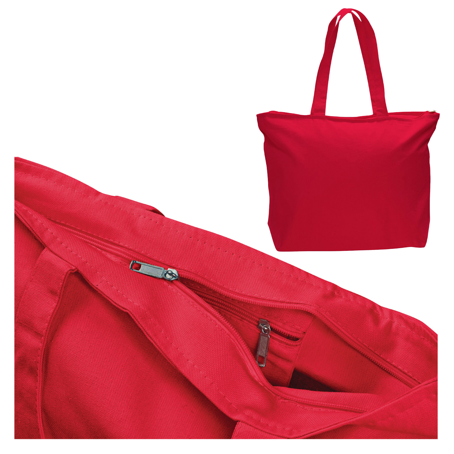 Cotton Canvas Zipper Tote Bag, custom tote bag with logo imprint 2