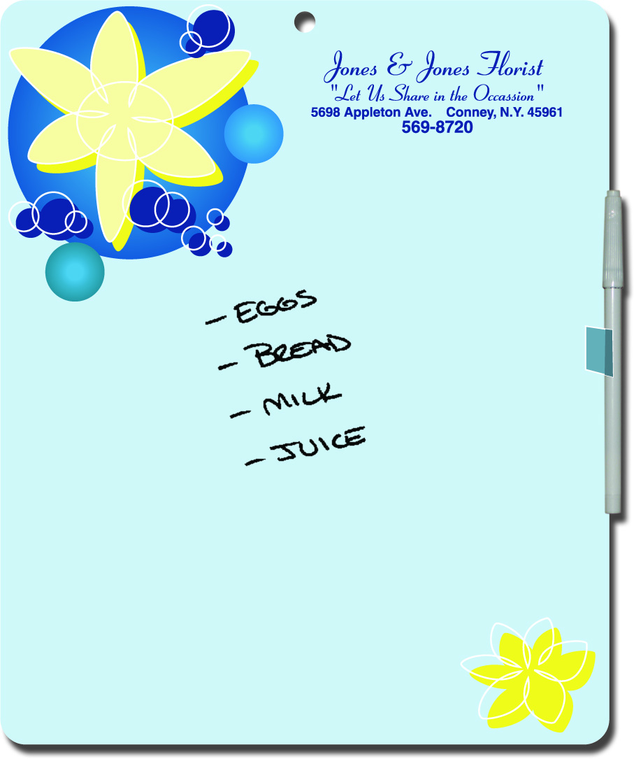 10 Mil. Write on/ Wipe off Premium Plastic Memo Board (Spot Color) 1