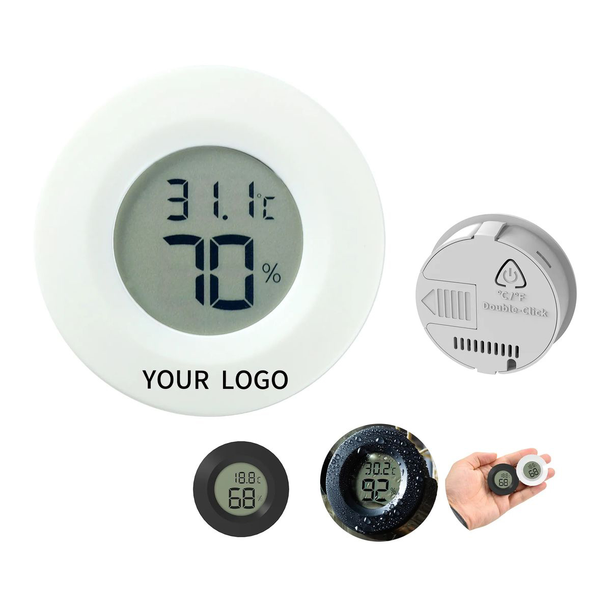 ABS Plastic Hygrometer Thermometer with Logo Print 3