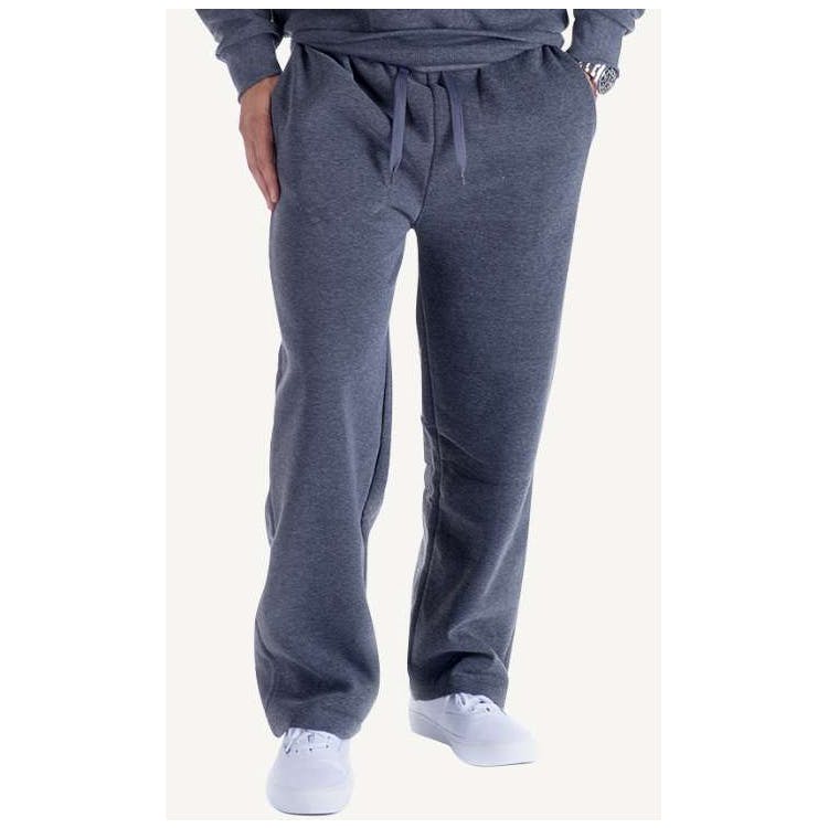 Men's Fleece Open Leg Sweatpants - Size Large Dark Gray 1