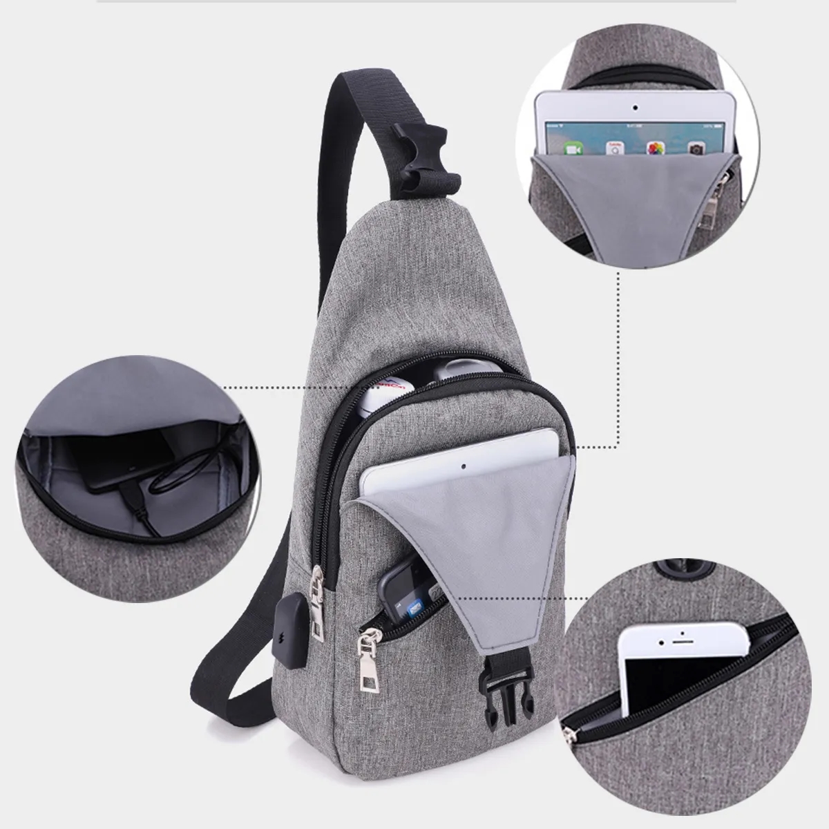 Custom Chest Unisex Messenger Crossbody Fanny Bags 12