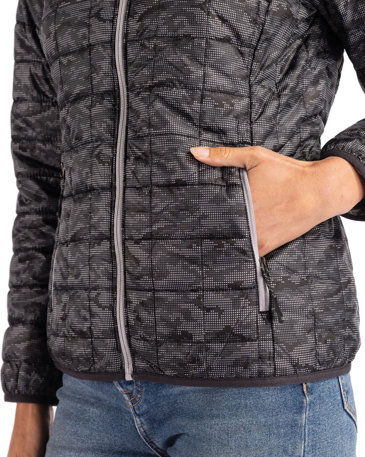 Rainier PrimaLoft Womens Eco Insulated Full Zip Printed Puffer Jacket