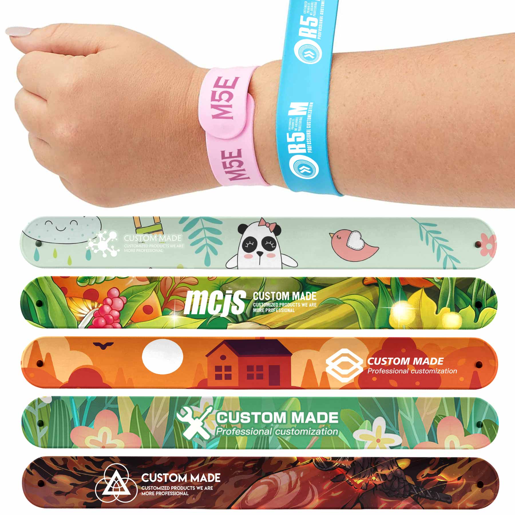 Full Color Durable Silicone Slap Bracelet 2