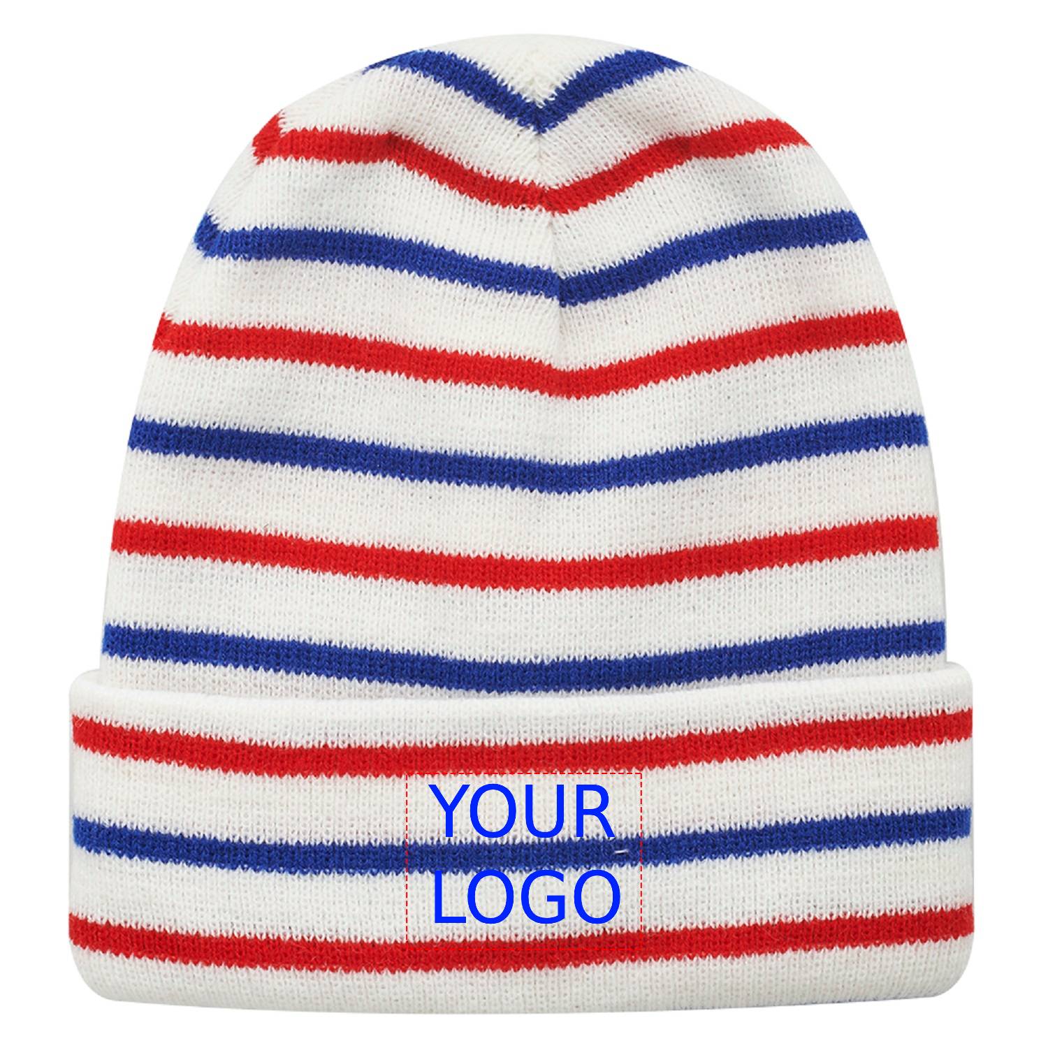 Striped Acrylic Knitted Beanie 6