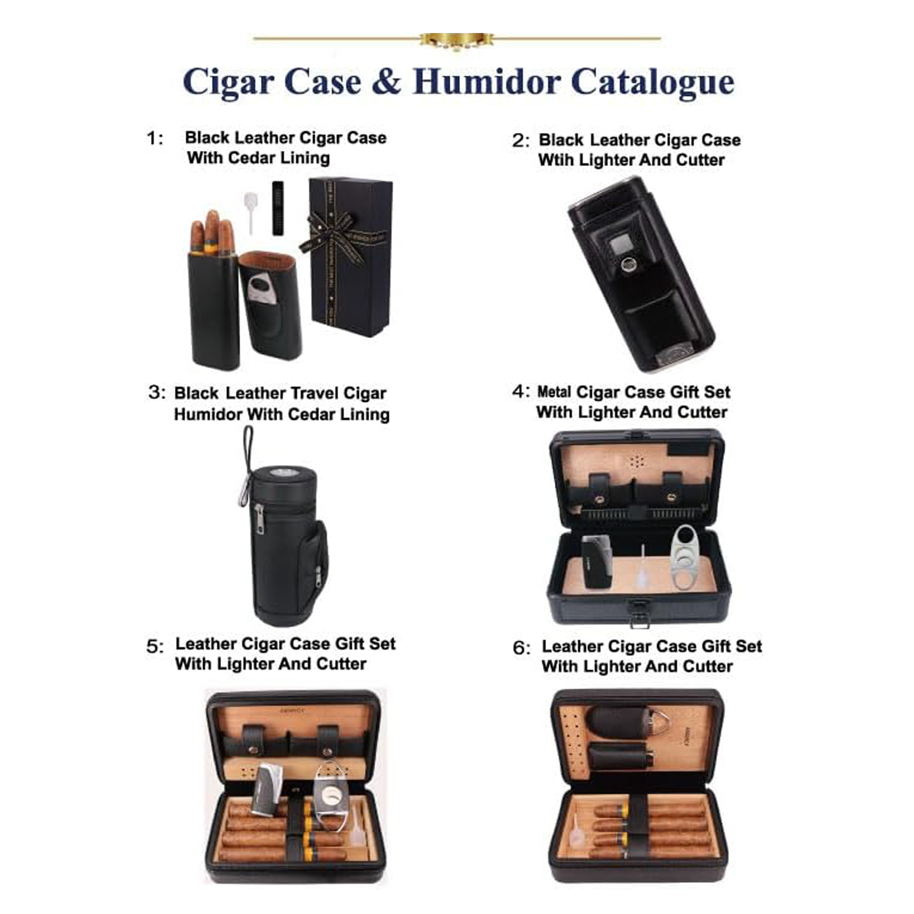 Brown Leather 3-Finger Cigar Holder 7