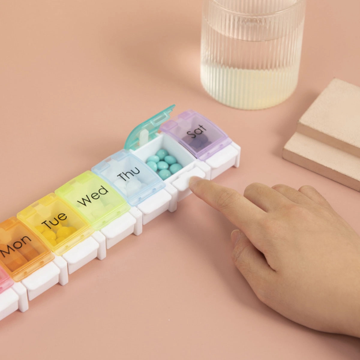 Travel 7 Day Pill Box Case With Spring Open Design 5