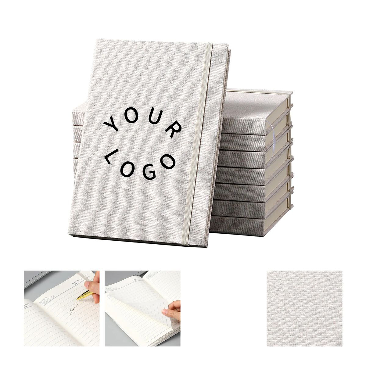 Durable A5 Notebook with Linen Cover and 100 Pages 2