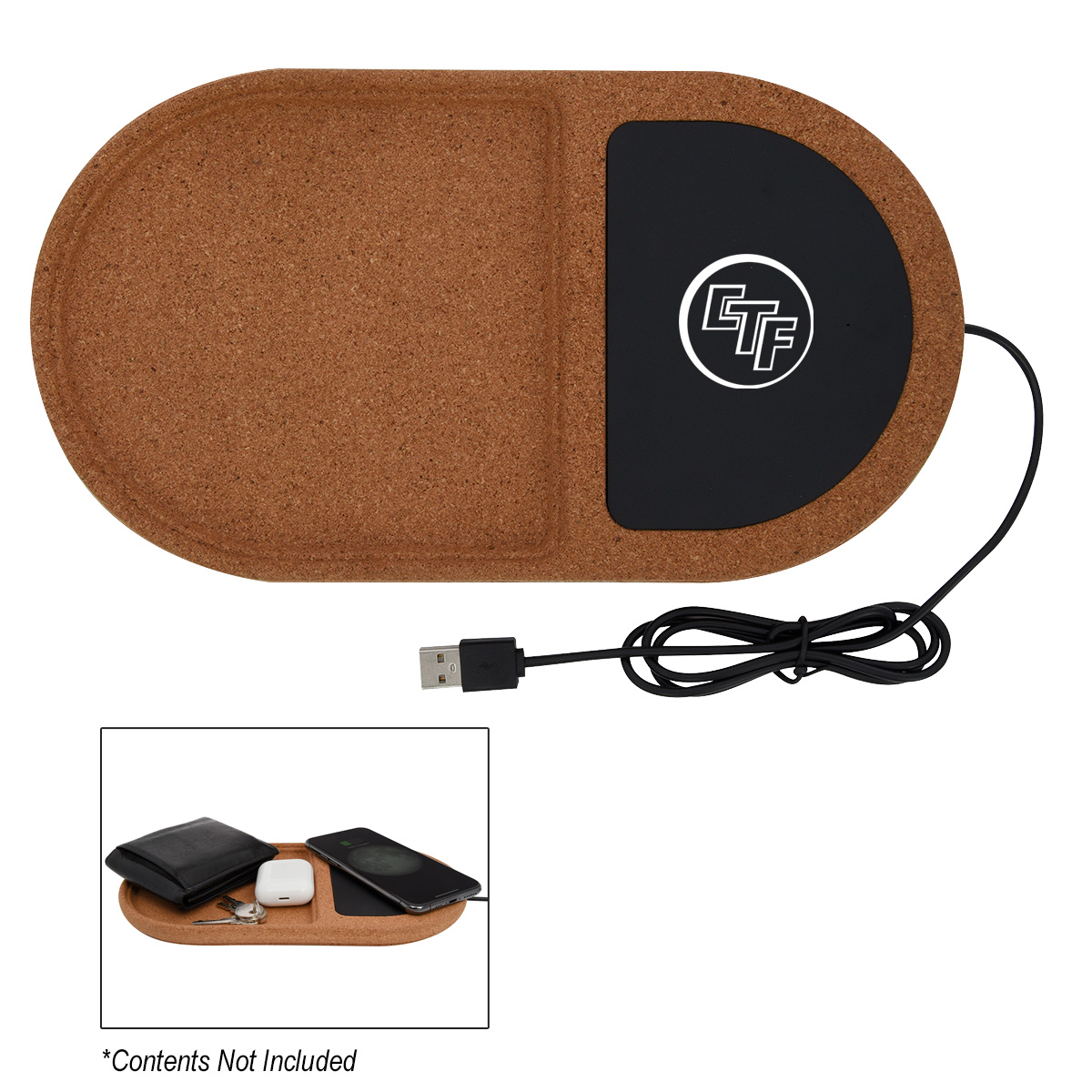 Cork Wireless Charging Pad Desktop Organizer 5