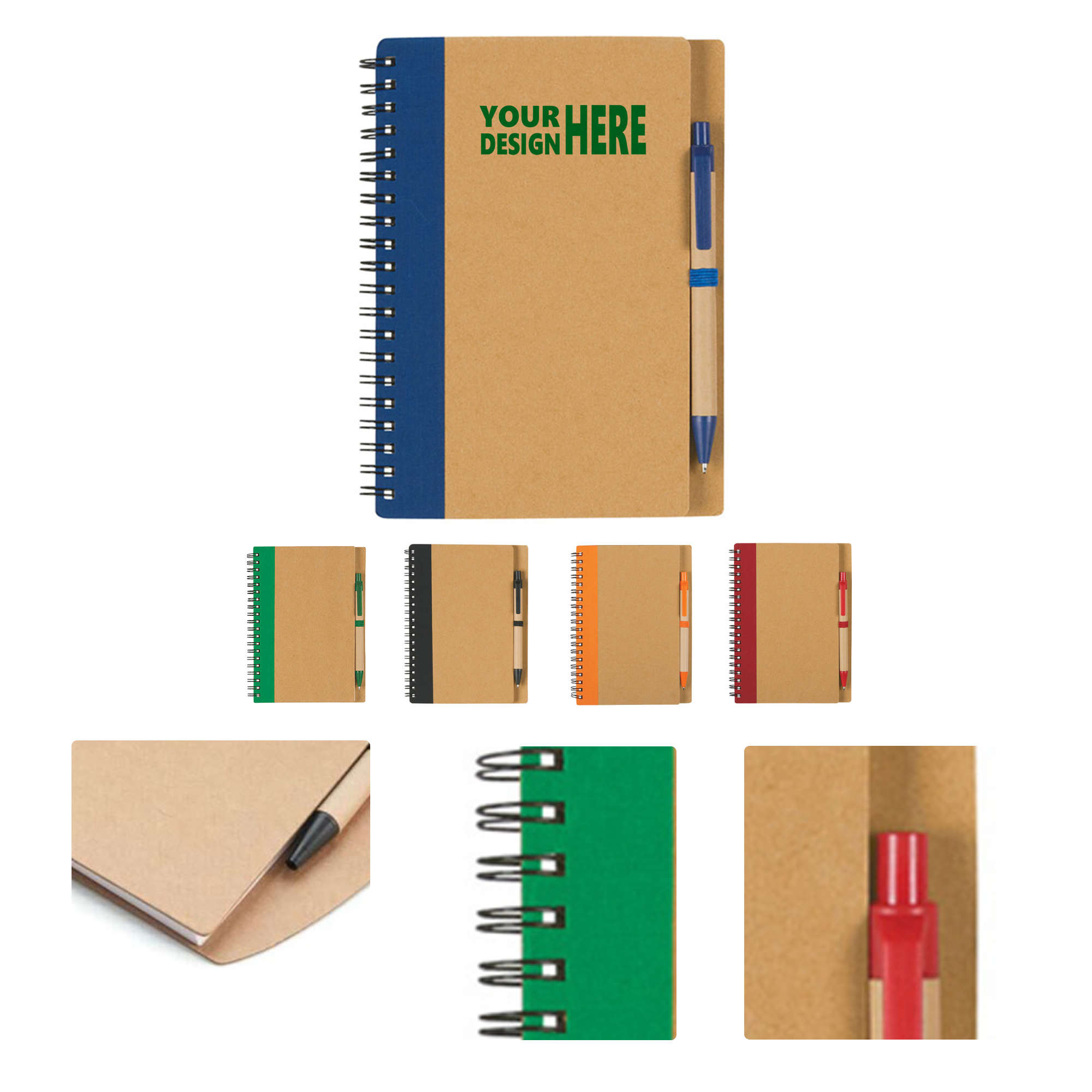 MOQ50 Custom Spiral Notepad with Pen for Branding 1