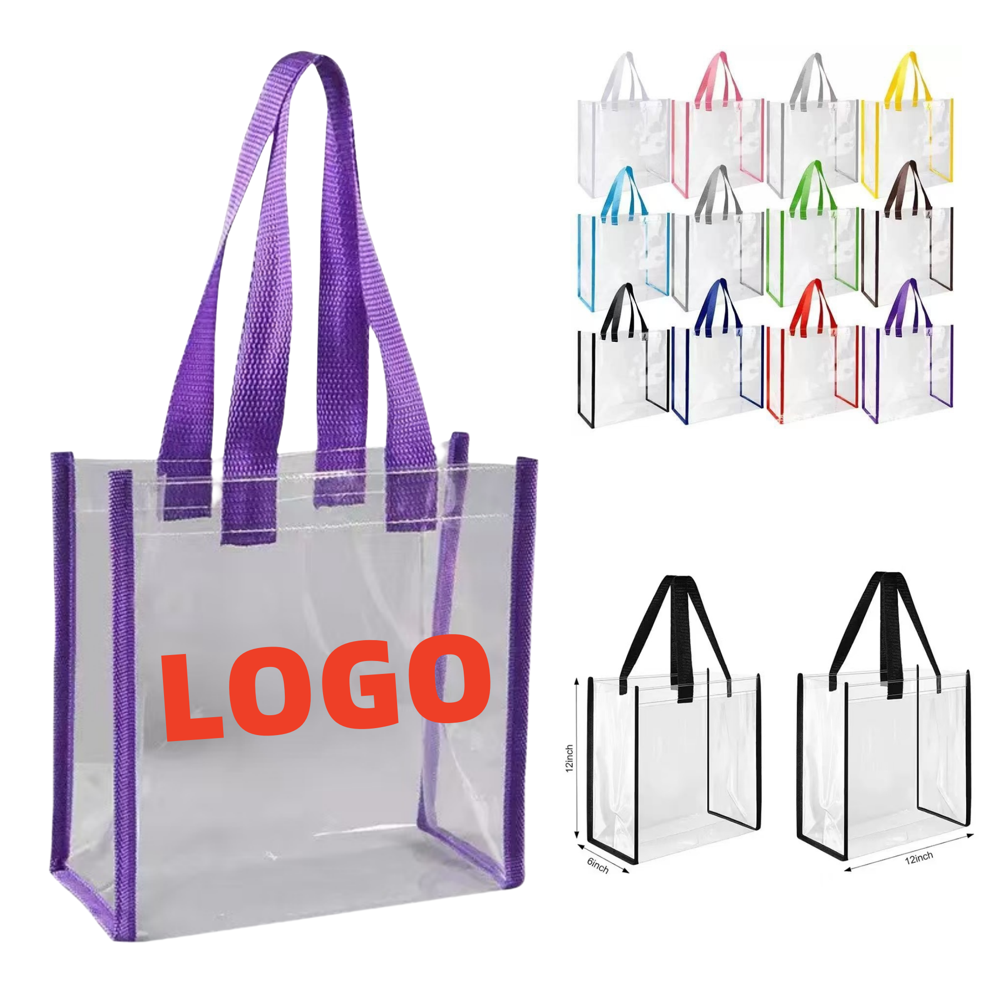 Clear Stadium Tote Bag 12" 1