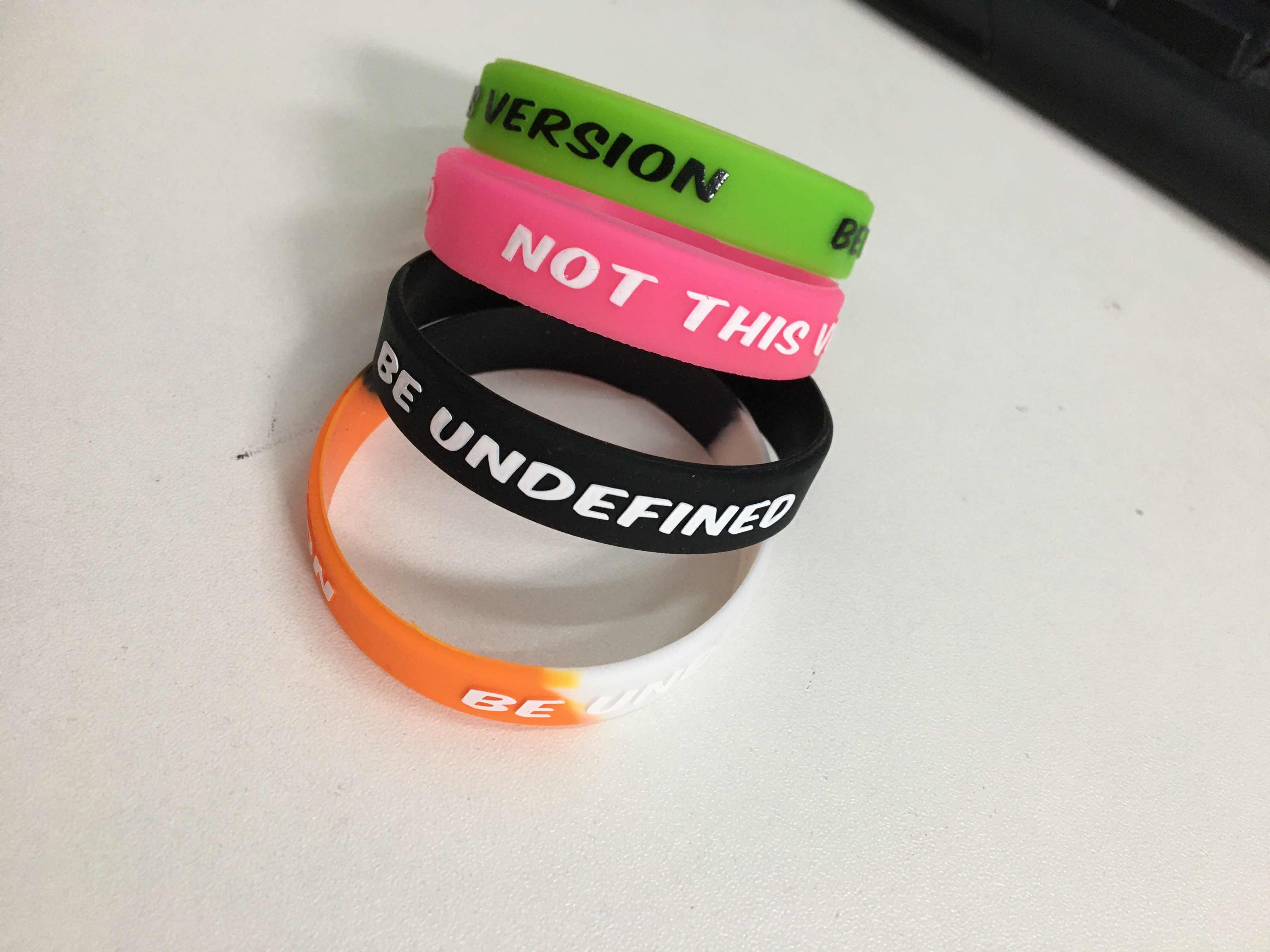 1 1/2 Inch Embossed/Color Silicone Wristband 4