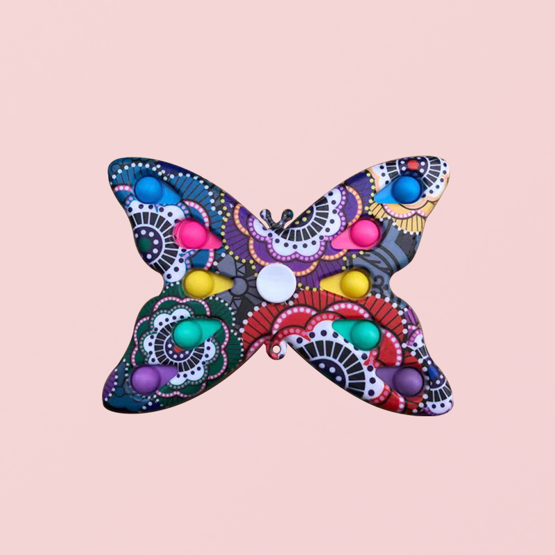 Butterfly-Shaped Kids Rotating Fidget Pop It w/10 Bubbles 4