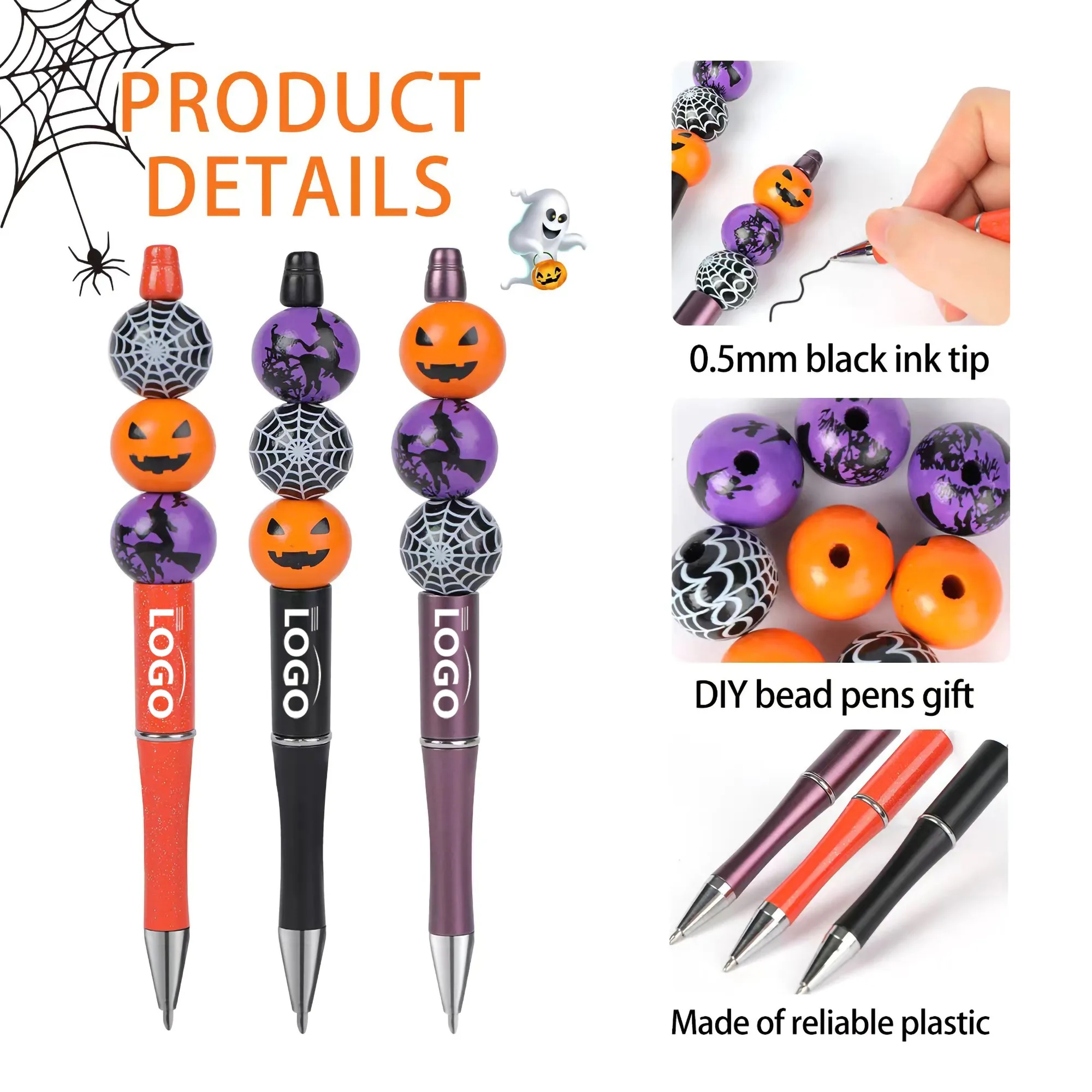 Custom Beadable Halloween Ballpoint Pen MOQ50