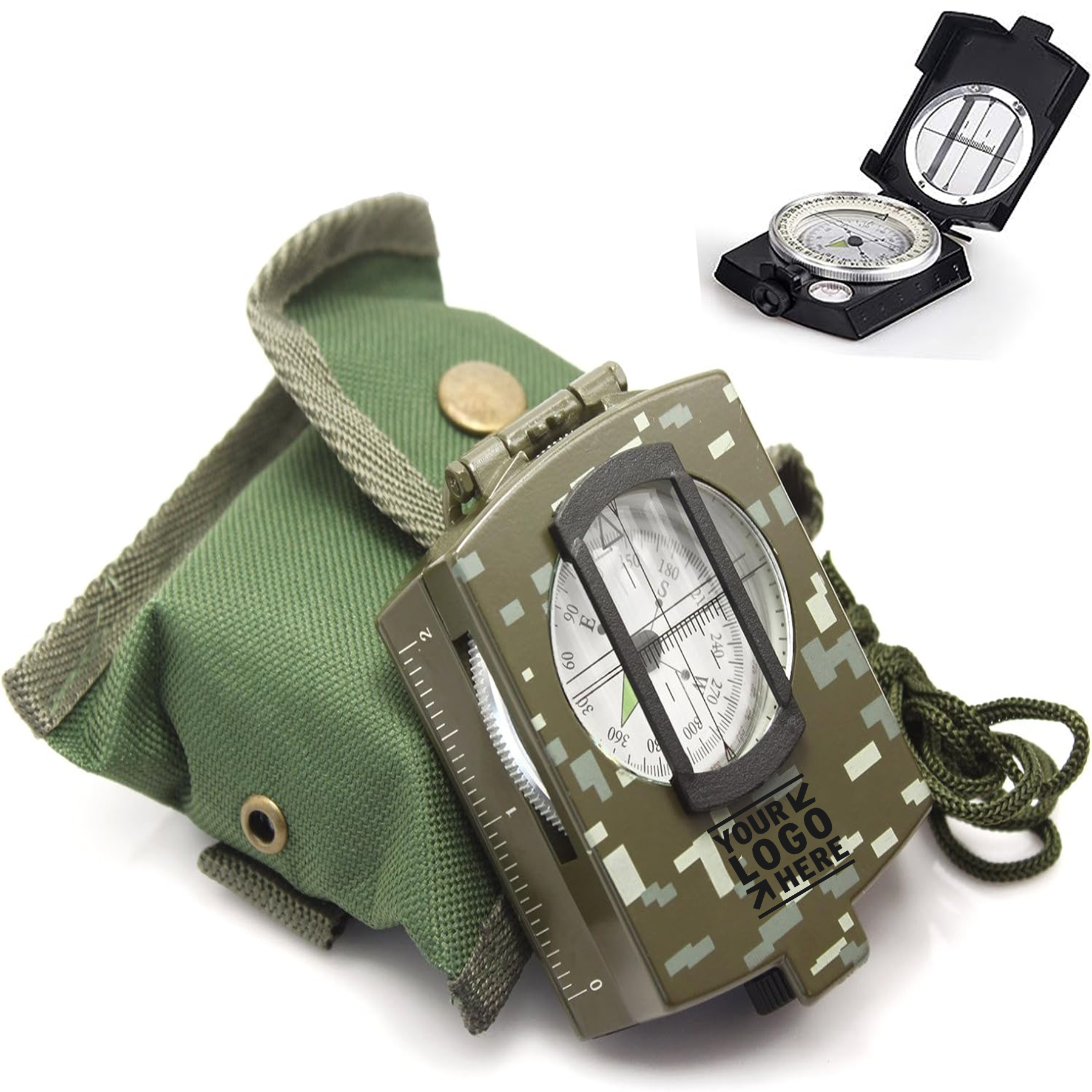 Military Prismatic Sighting Magnetic Waterproof Hand Held Professional Compass
