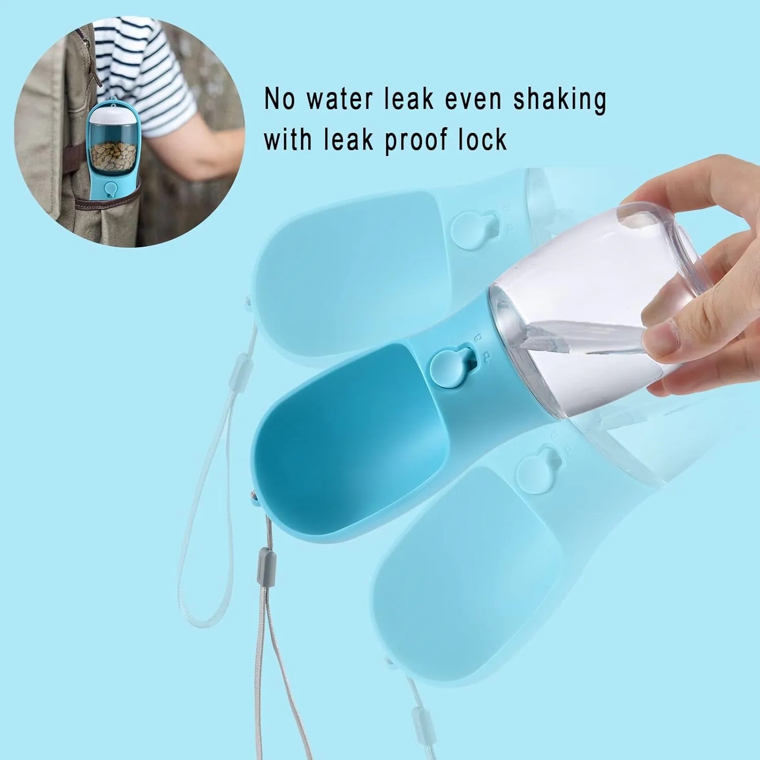 13oz Dog Water Bottle with Food Container 3