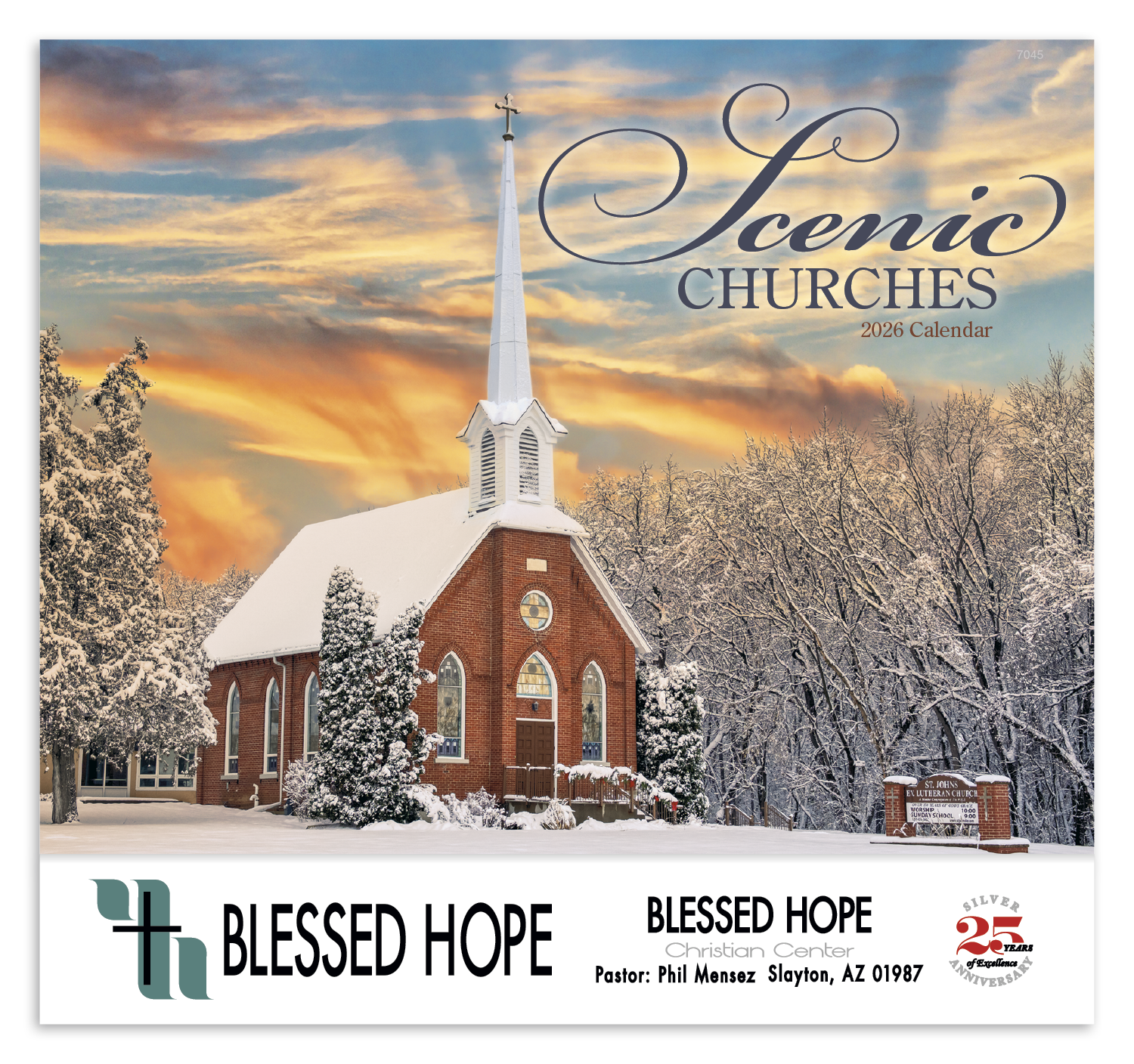 Good Value™ Scenic Churches - Stapled Calendar 24