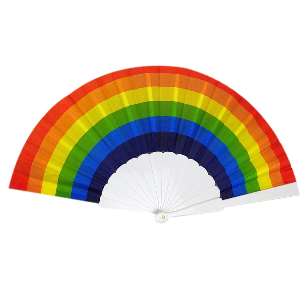 7"Plastic Frame Crafted Folding Paper Fan 3